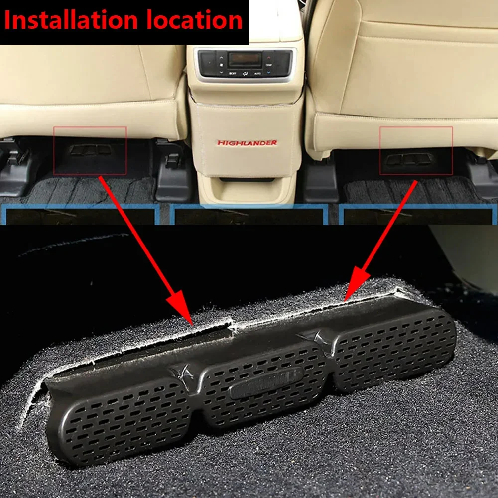Фото Для Toyota Highlander Kluger 2014-2019 под сиденьем, напольный обогреватель переменного тока, решетка воздуховода, вентиляционное отверстие, защитная накладка №1