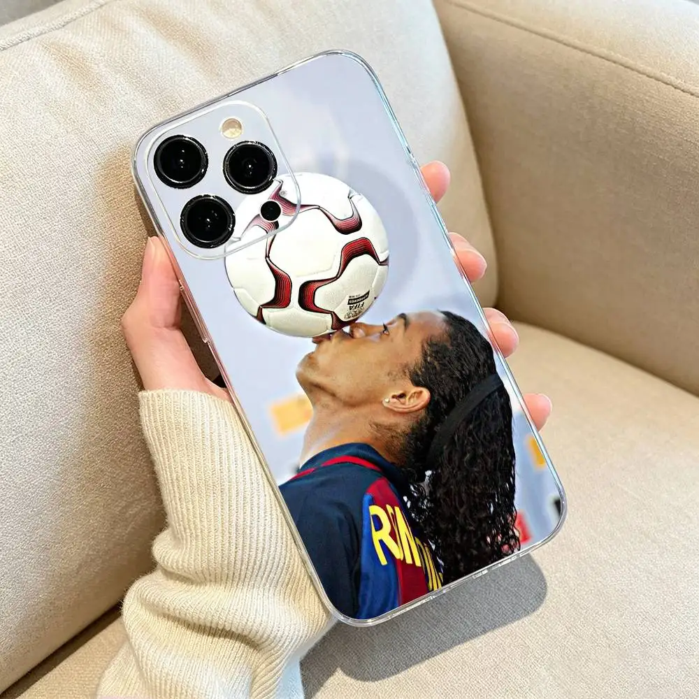 Фото Чехол для телефона Ronaldinho football 10 для iPhone 17, 16, 15, 14, 13, 12, 11, Pro Max, 16/15/14 Plus, прозрачный чехол. №3