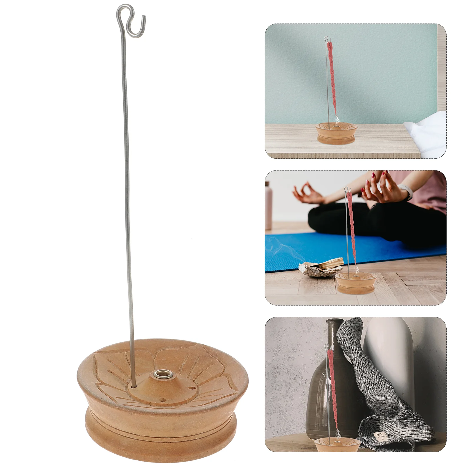 

Burner Holder Rope Stick Wooden Stand Spa Yoga Sticks Catcher Plate Dish Cone Zen Tray Down Upside Plates Aromatherapy Aroma