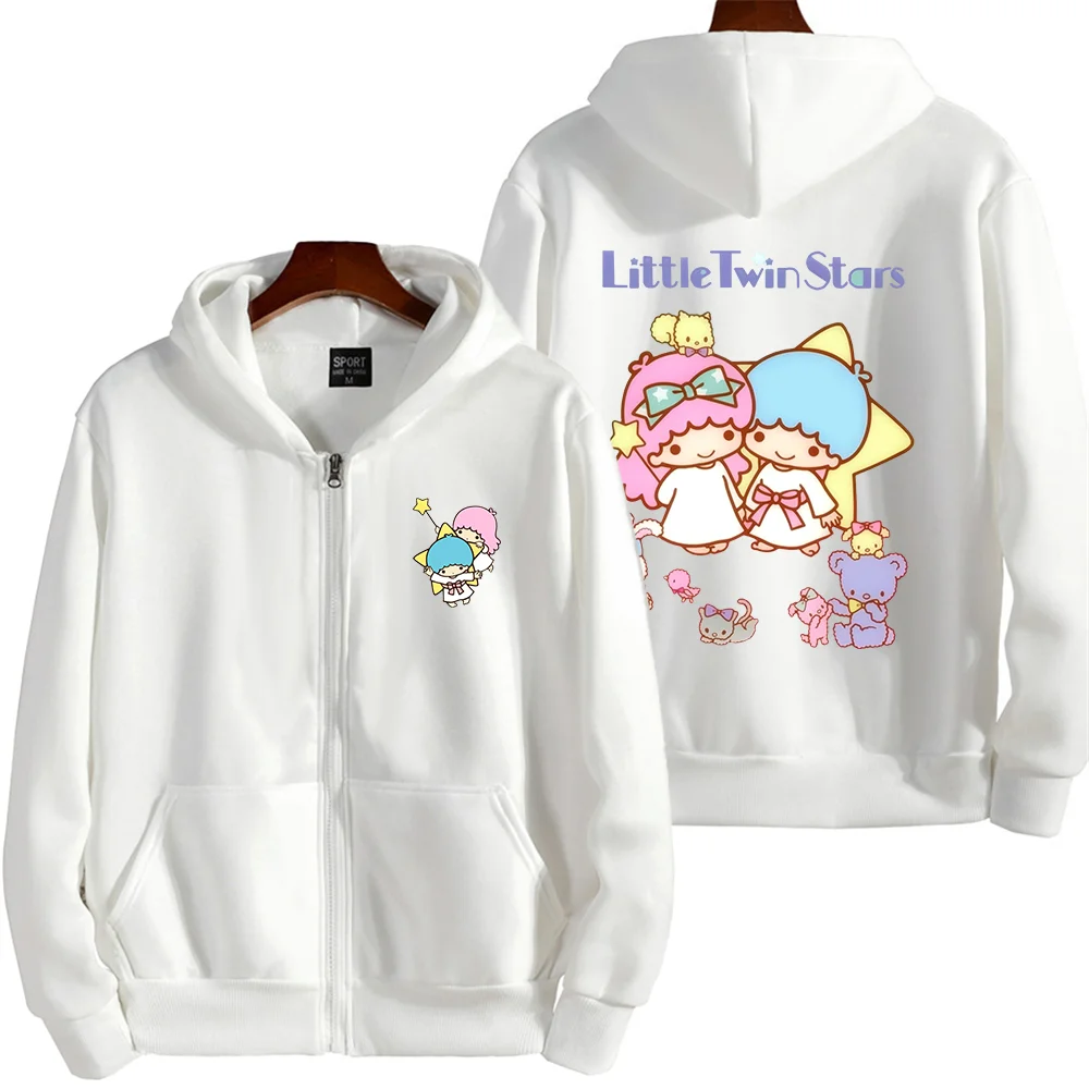 Sanrio Little Twin Stars Мужская и женская толстовка с капюшоном Повседневная уличная