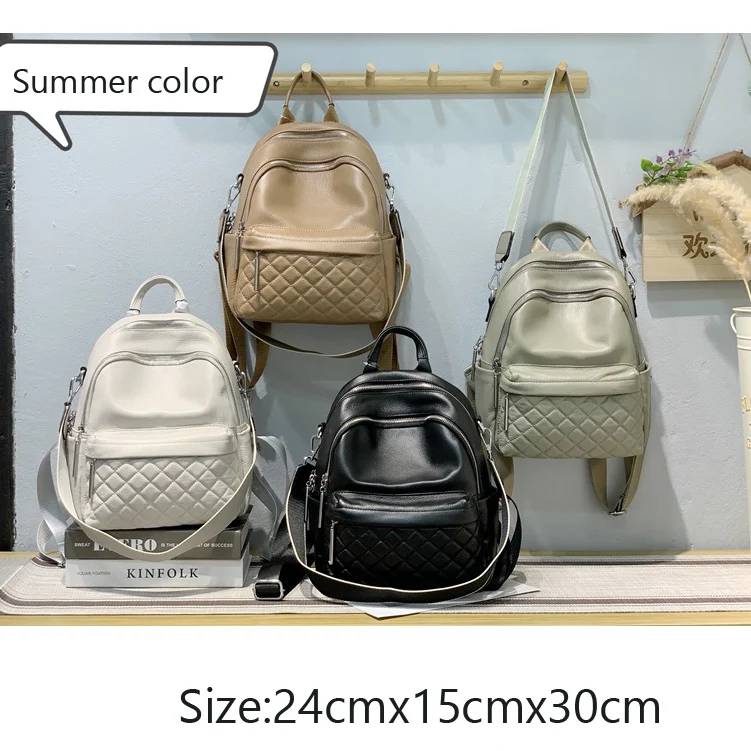 Женский рюкзак из натуральной телячьей кожи мягкий вместительный ранец на плечо