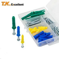 t k excellent plastic self drilling drywall ribbed anchors with phillips pan head self tapping screws assortment kit66 pieces