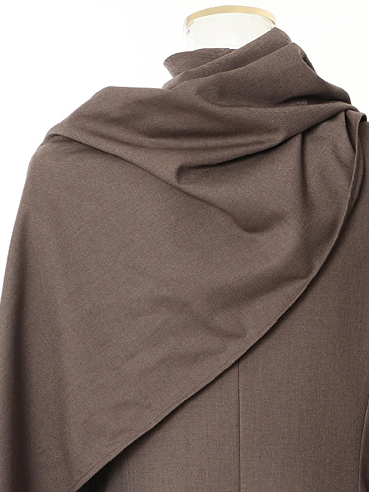 YERMORA коричневый шарф с воротником-шарфом элегантный длинный плащ для женщин