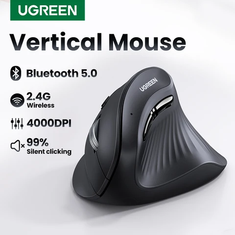 UGREEN вертикальная беспроводная мышь Bluetooth 4000DPI