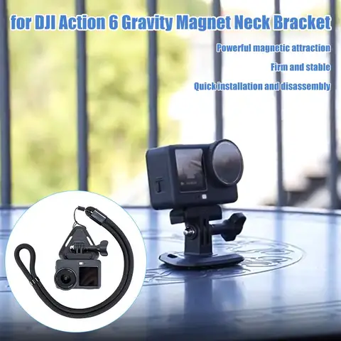 Магнитный шейный ремешок CUJMH для DJI Action 6 черный