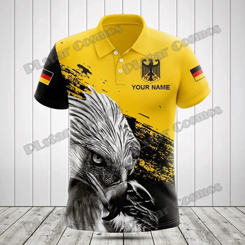 Рубашка-поло мужская с 3D-принтом герба оружия коротким рукавом