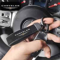 1pcs fashion leather keychain high grade for chrysler 300c 300 pacifica 200 sebring pt cruiser car keychain rings jewelry holder