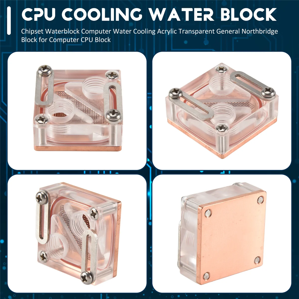 Чипсет Waterblock Компьютер с водяным охлаждением Акриловый прозрачный общий блок