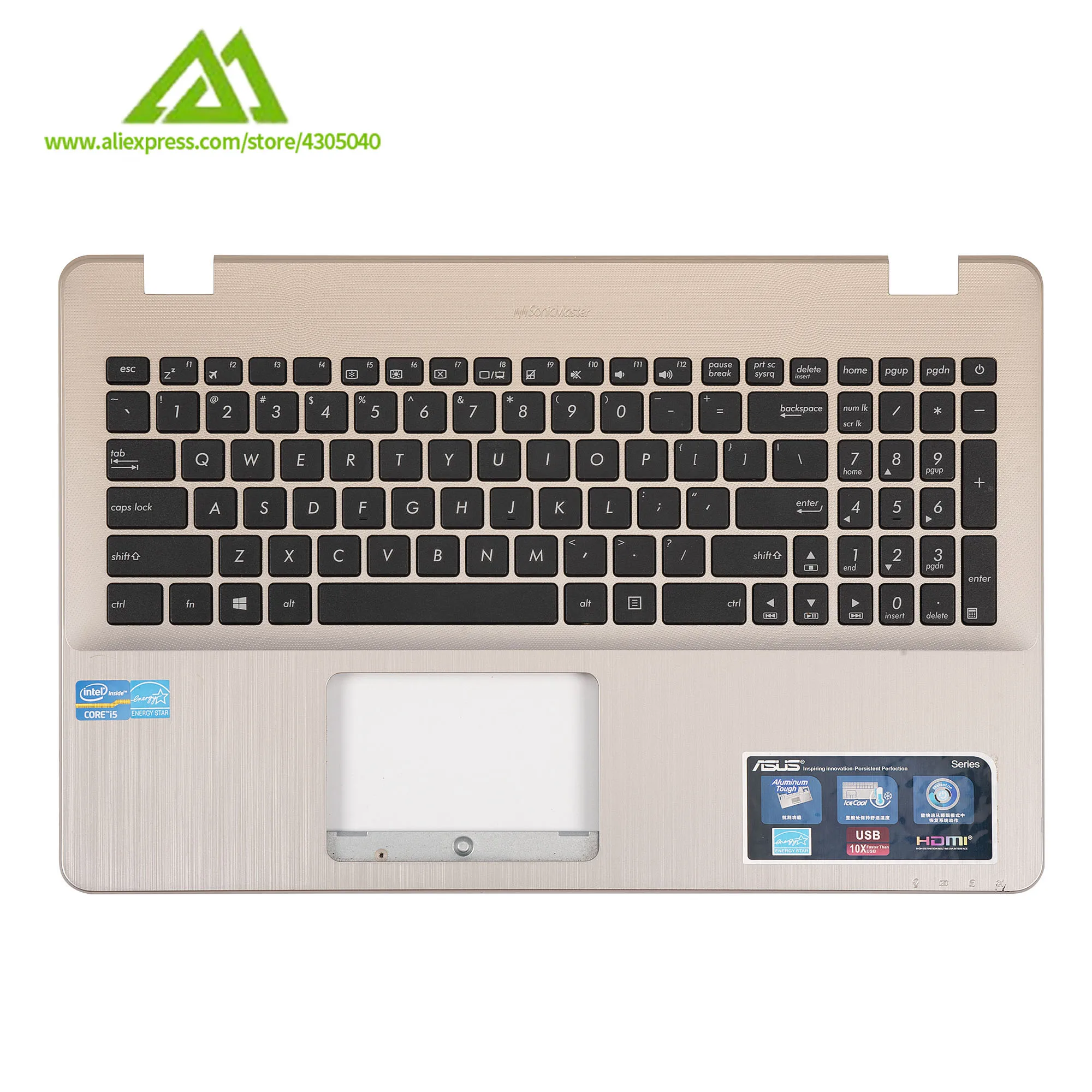 

90%New Palmrest Case With Keyboard C Cover For ASUS X542 X542U V587U FL8000 FL8000U F580U V580 Gold