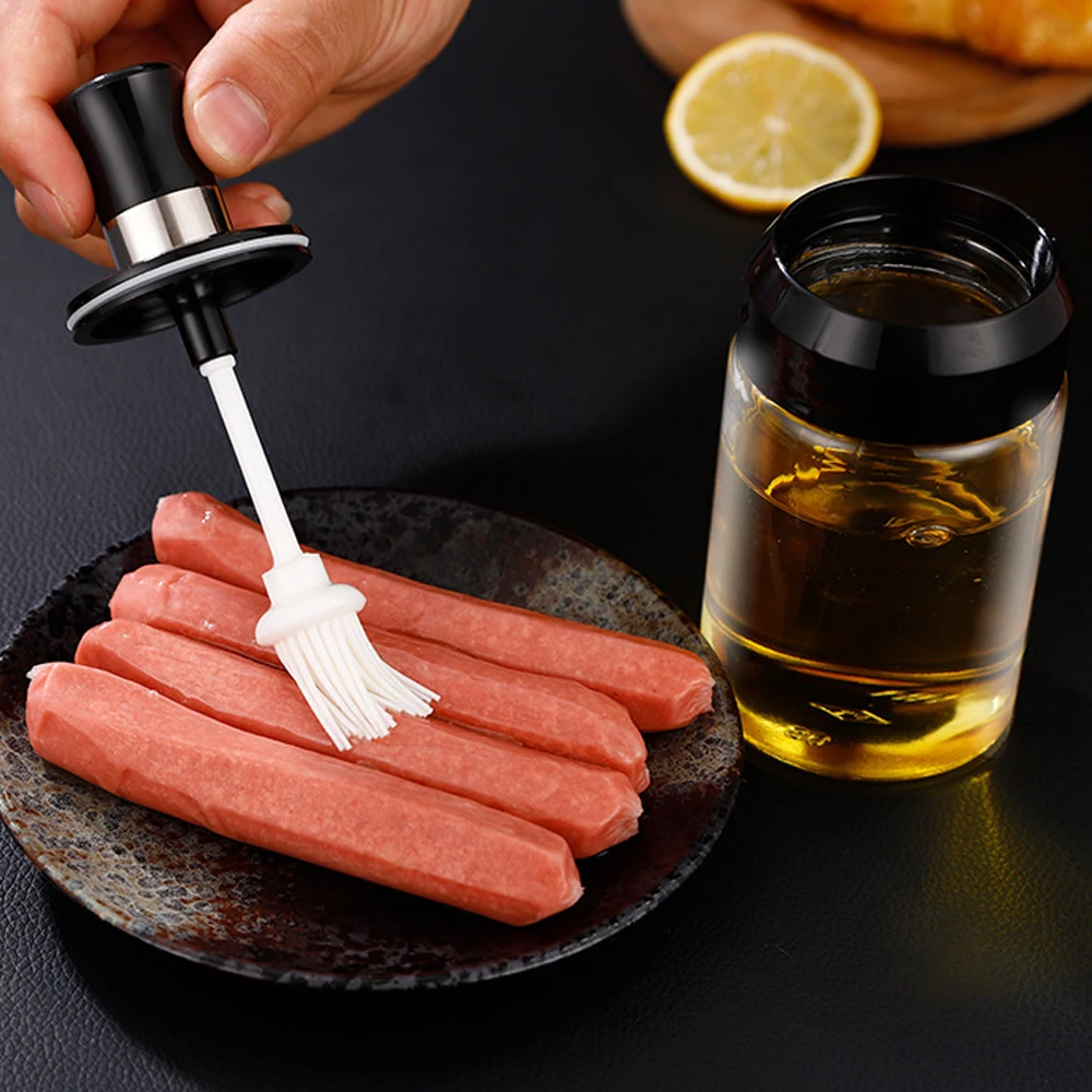 

Glass Spice Box Spoon and Lid Integrated Seasoning Jar Combination Spice Seasoning Kitchen Home Salt Shaker Oil Bottle