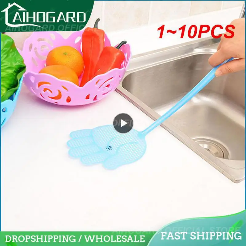 

1~10PCS Palm Shaped Fly Swatter Plastic Fly Swatters Mosquito Pest Control Insect Killer Home Kitchen Accessories Random Color