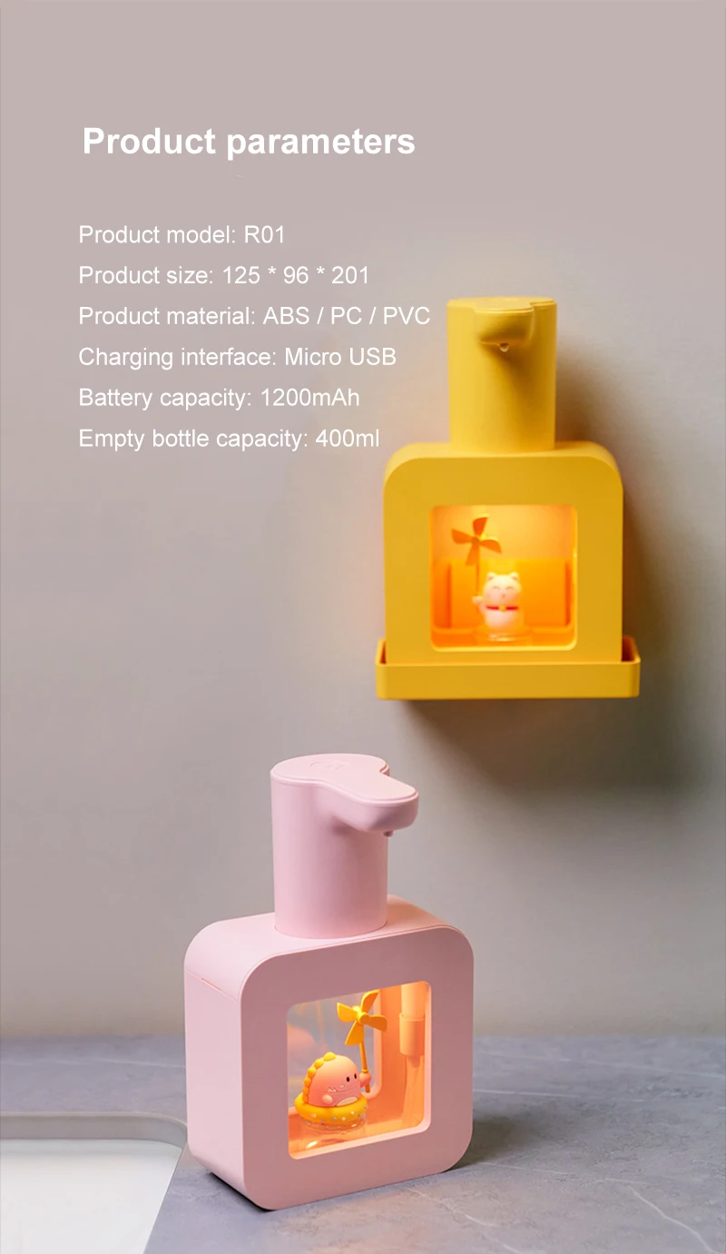 

Automatic Foam Soap Dispenser Touchless Infrared Sensor Hand Sanatizer Dispenser USB Rechargeable Foam Machine Hand Washer