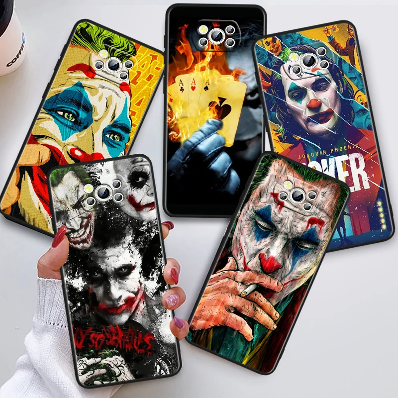 

Happy Face Joker Phon Case For Xiaomi POCO C50 C40 C31 C3 M5S X4 M4 M3 F4 F3 GT F2 F1 X3 NFC X2 Pro Black Cover·