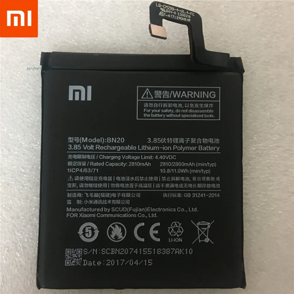 

100% Original Backup new BN20 Battery 2810mAh for Xiaomi Mi 5C M5C Battery In stock With Tracking number