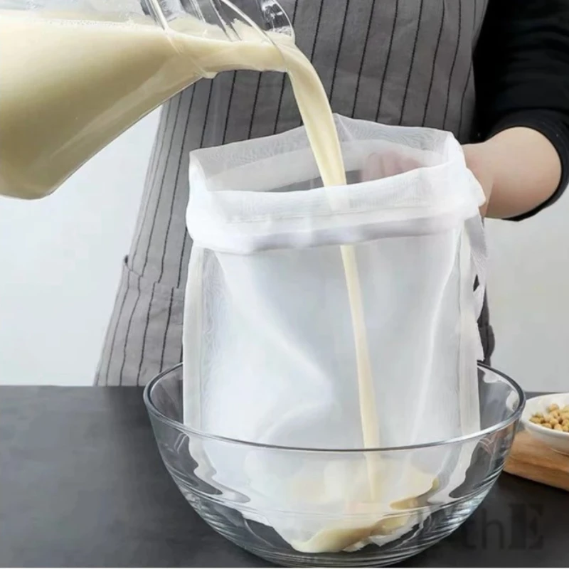 

Soy Milk Wine Filter Bag Drawstring Nylon Filter Bag Tea Coffee Oil Yogurt Filter Net Mesh Kitchen Food Reusable Filter Bags