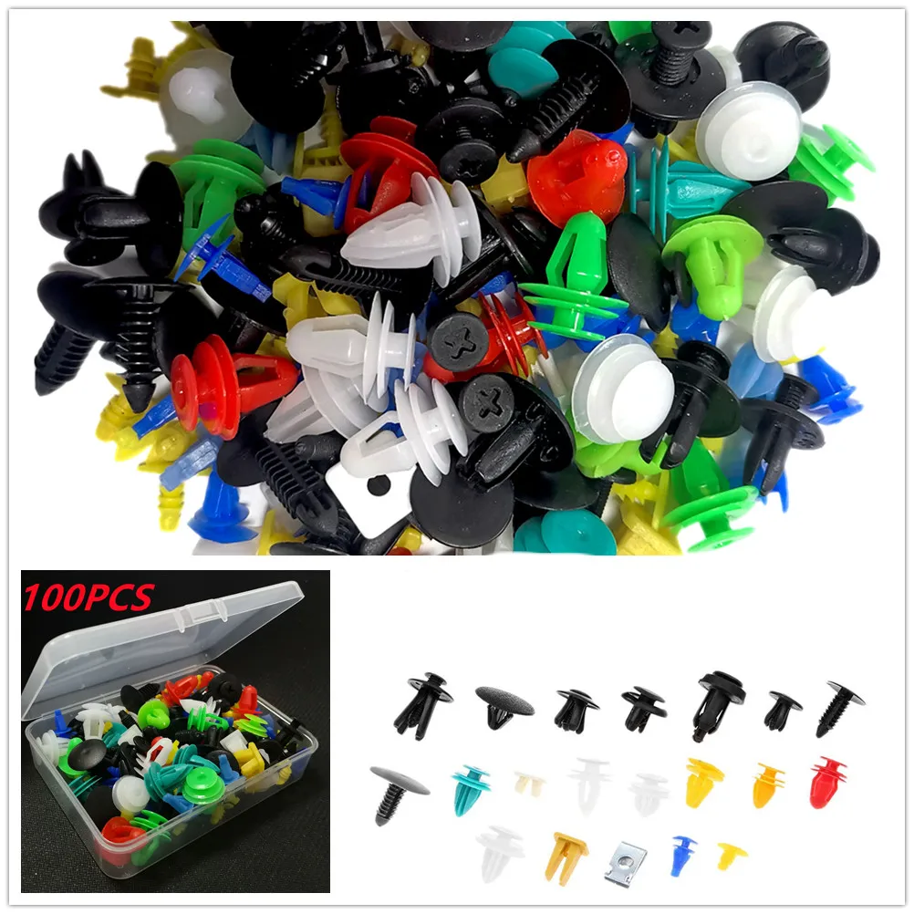 

100pcs Universal Mixed Clips For romeo 156 fiat grande punto audi q5 skoda superb 2 opel corsa d