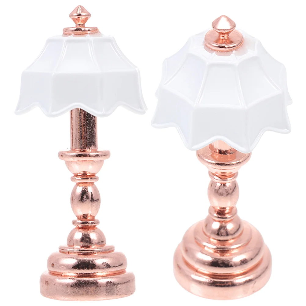 

2 Pcs Miniature LED Light Mini Baby Dolls Miniature Desk Light Miniature Floor Lamp Scene Decor Dining Table Decor