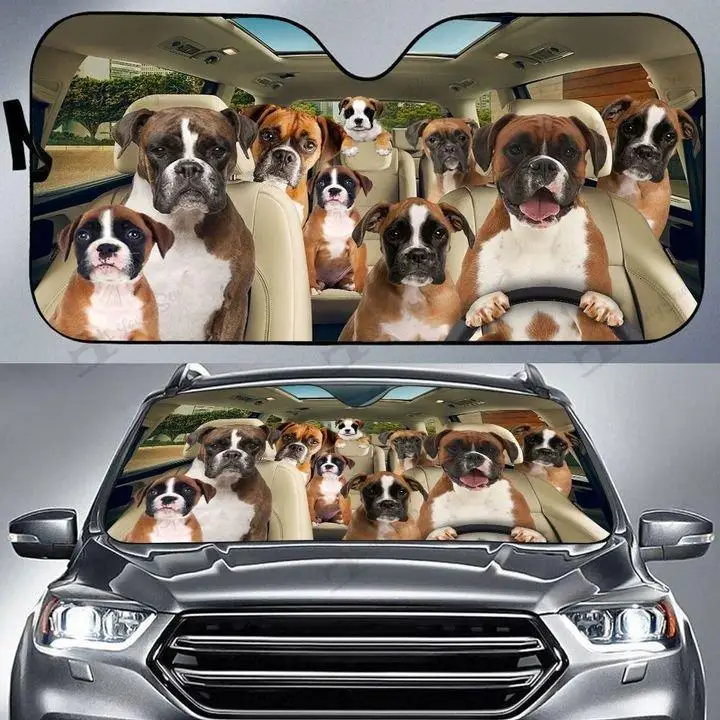 

Boxer Dog Auto Sun Shade Car Windshield Window Cover Sunshade