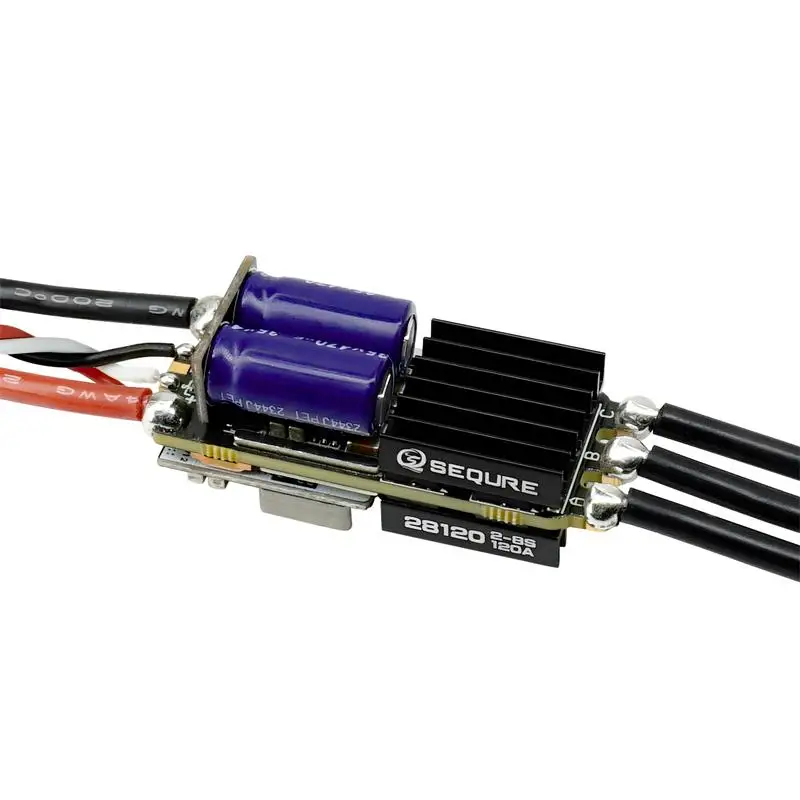 Фото Sequre 120A 28120 Бесщеточный электрический регулятор скорости 128 кГц ШИМ-частота для FPV Racing Drone Альпинистские машины RC Car №3
