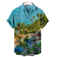 new hawaiian shirt summer sunset beach style unisex shirt fashion casual short sleeve loose comfortable breathable shirt tops