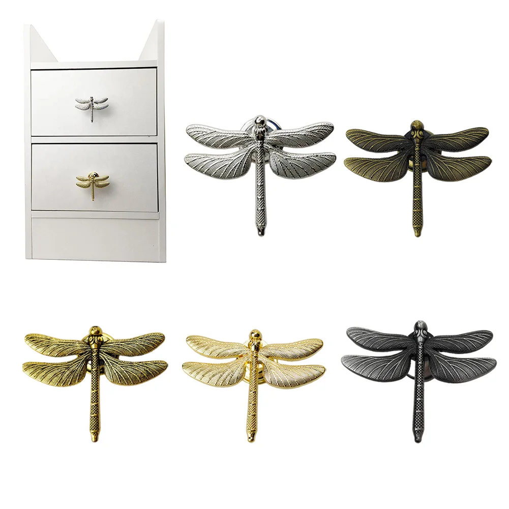 

1PCS Ragonfly Shape Zinc Alloy Furniture Handle Door Cabinets Knobs High-quality Raw Materials High-quality For Children Room