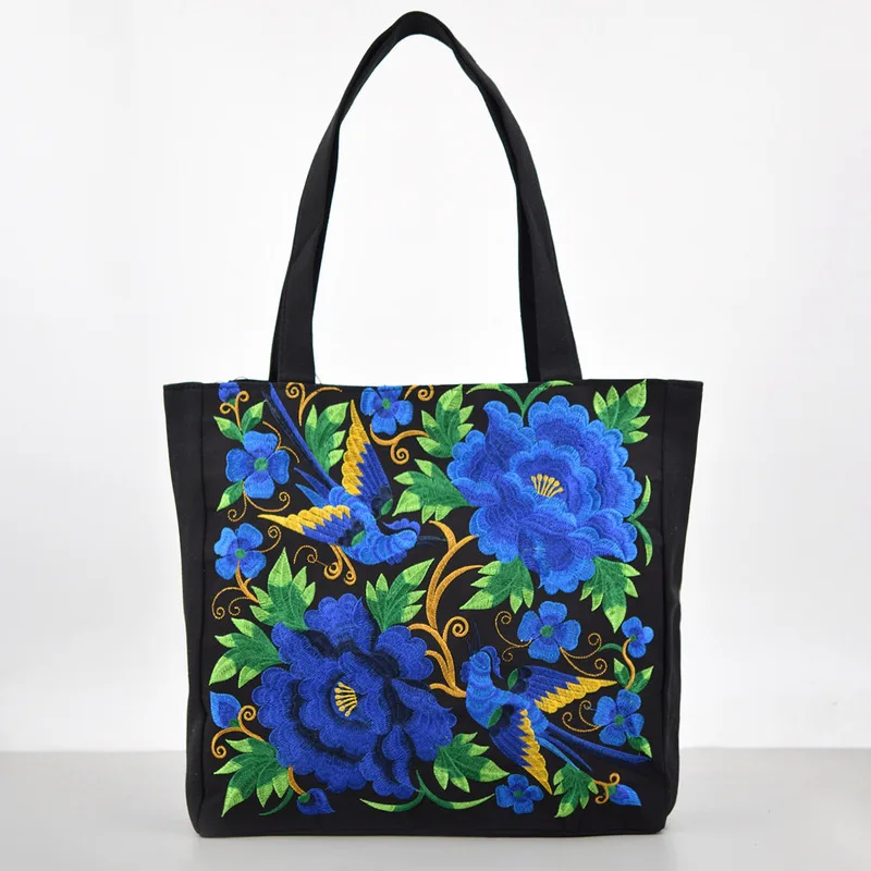 Женская сумка через плечо в этническом стиле повседневная холщовая с вышивкой