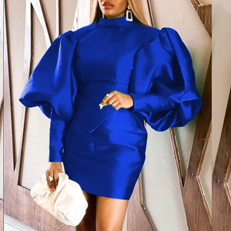 

2021 Autumn Dress Long Sleeve Women Sexy Bodycon Mini Gowns Package Hip Office Lady Evening Party Dresses