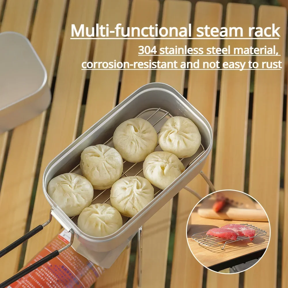 Алюминиевый ланч-бокс перегреваемый на открытом воздухе с крышкой и ручкой