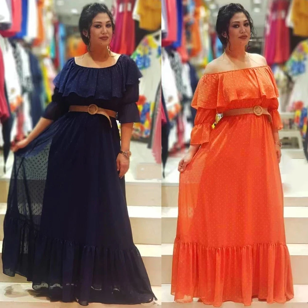 

Sexy Dresses Women Off Shoulder Long Dress Casual Loose Solid Plus Size Sundress 2021 Summer High Waist Robe Evening Gowns