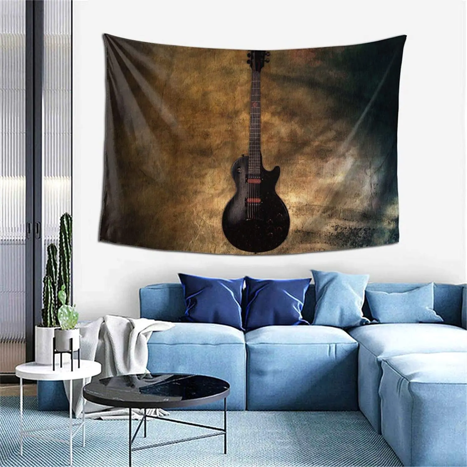 

Wall Decoration Tapestry Musical Instruments Guitar Hippie Art Tapestry Hanging Extra Large Tablecloths for Bedroom Living