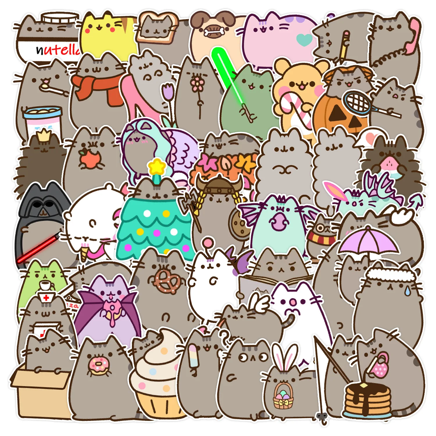 

50/Pcs Pack Pushkin Kitten Sticker Beautiful Computer Bookshelf Guitar Suitcase Scooter Decorative Sticker Creativity Child Toy