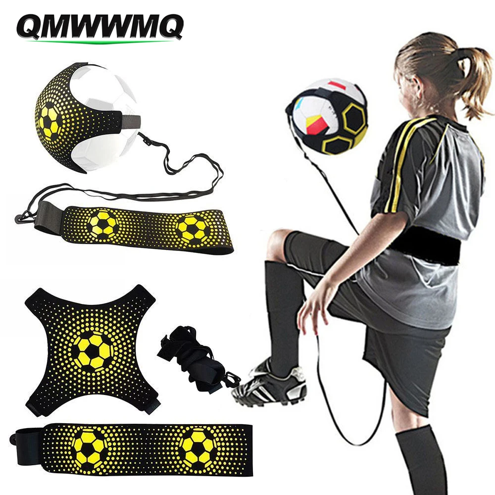 

Football Kick Trainer Soccer Training Aids Hands Free Throw Sole Practice Equipment for Kids with Adjustable Belt Elastic Rope