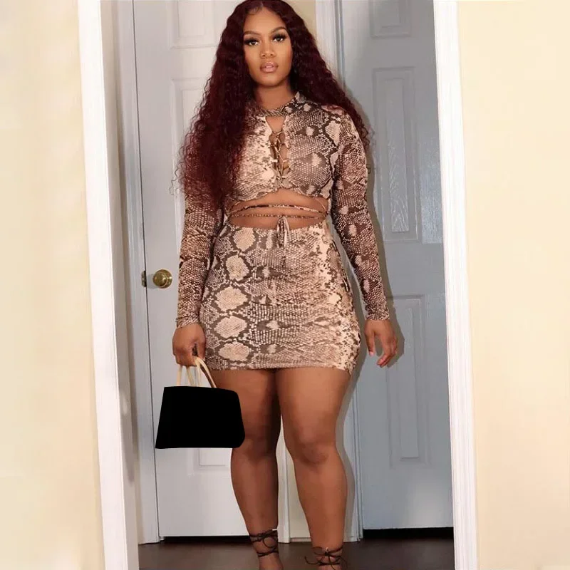 KEXU женское облегающее мини-платье с леопардовым принтом и длинными рукавами