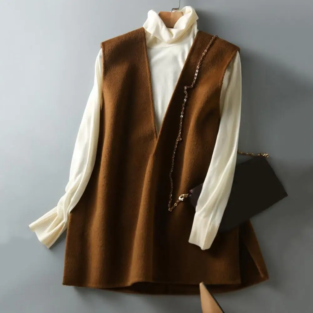 

Модный пуловер, жилет, эластичный зимний жилет с глубоким V-образным вырезом, Модный женский пуловер, жилет, защищенный от холода