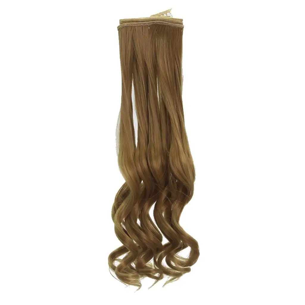 

Модные кукольные парики «сделай сам» 25 см, длинные Кудрявые Волнистые высокотемпературные волосы ручной работы, каштановый цвет