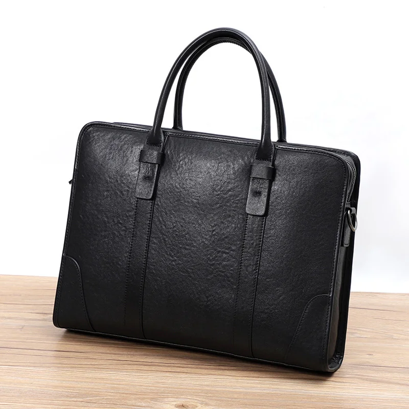 AETOO  New commuter leather men's bag Portable baotou layer cowhide men's single shoulder crossbody bag fashion briefcase comput