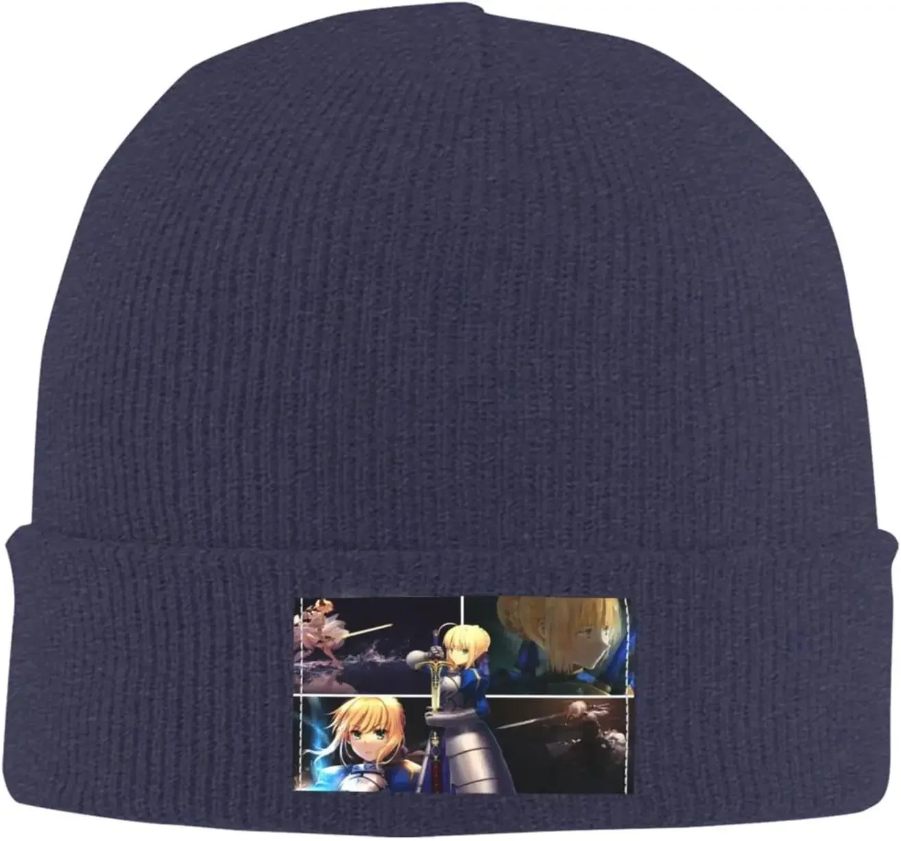 Fate Zero Stay Night Вязаная шапка Зимние лыжные теплые вязаные шапки Простая с манжетами