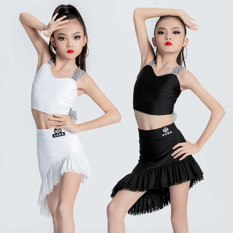 Платье для латинских танцев девочек детский танцевальный костюм бальных сальса