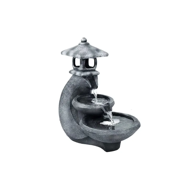 

Pagoda Tiered Outdoor Fountain with 3 White LEDS