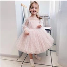 Платье на день рождения для девочек 4-10 лет, платье для маленьких девочек, Осеннее детское рождественское платье для детей, осенняя одежда, розовая праздничная одежда 2021