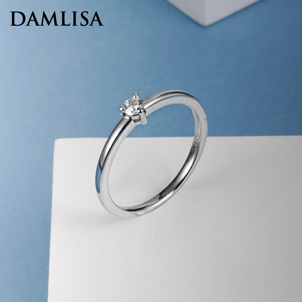 

Женское кольцо из серебра 925 пробы с муассанитом, 3 мм