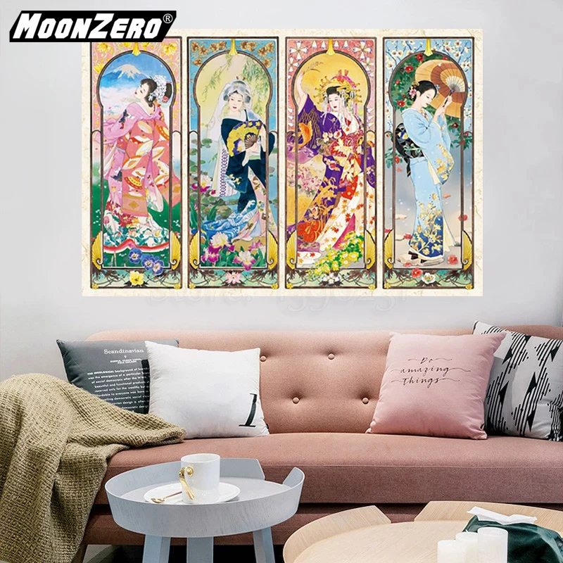 

Алмазная 5D картина «сделай сам», картина японской женщины, полная вышивка, квадратная/круглая стразы, роспись, вышивка крестиком, домашний д...