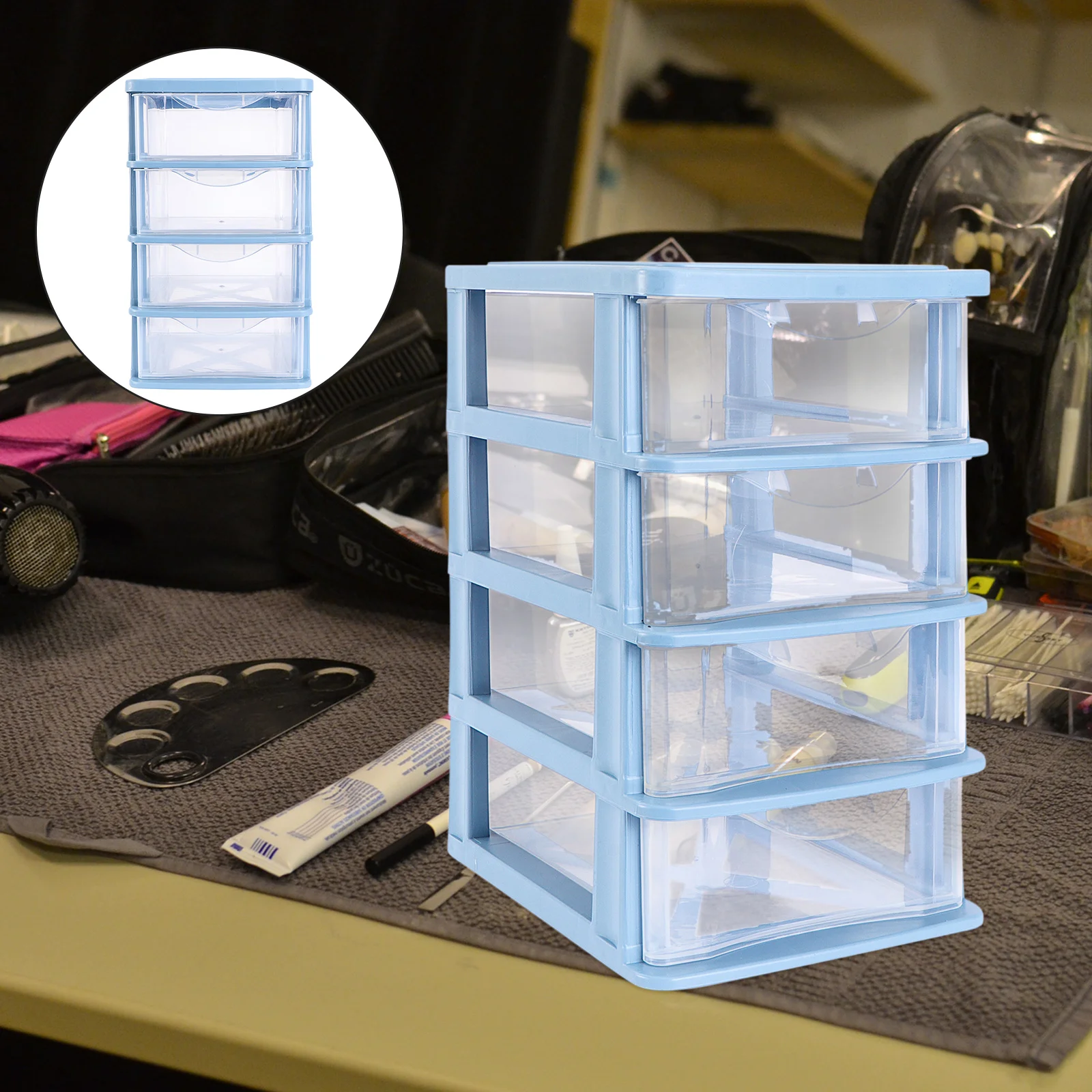 

Storage Drawer Organizer Drawers Desktopboxcabinet Makeup Office Small Desk Unit Casesundries Holder Containers Container Clear
