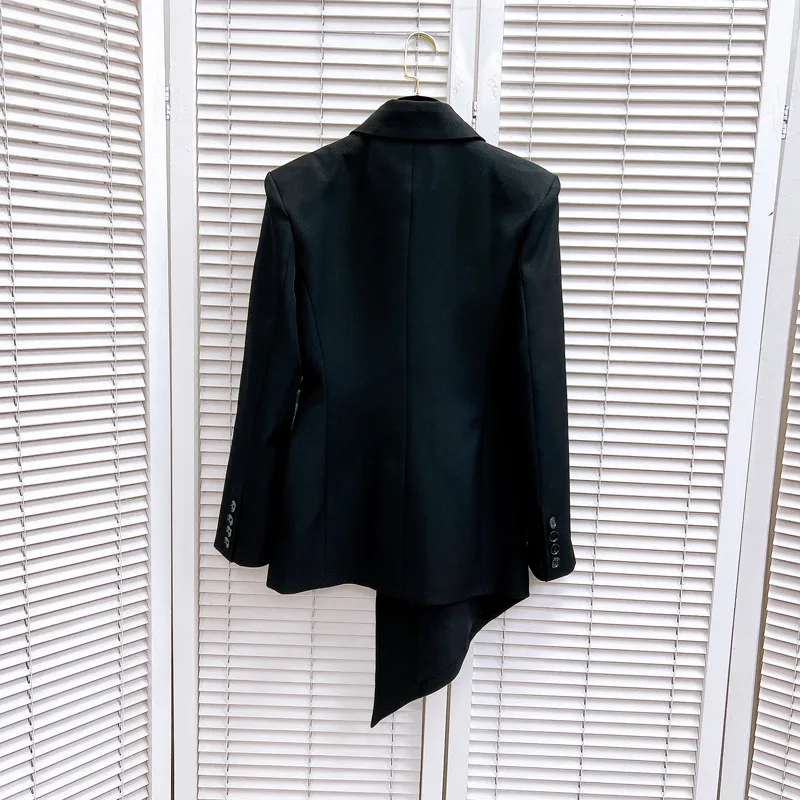 [ZOCI] Роскошная коллекция асимметричный дизайн костюмное пальто стиль богини