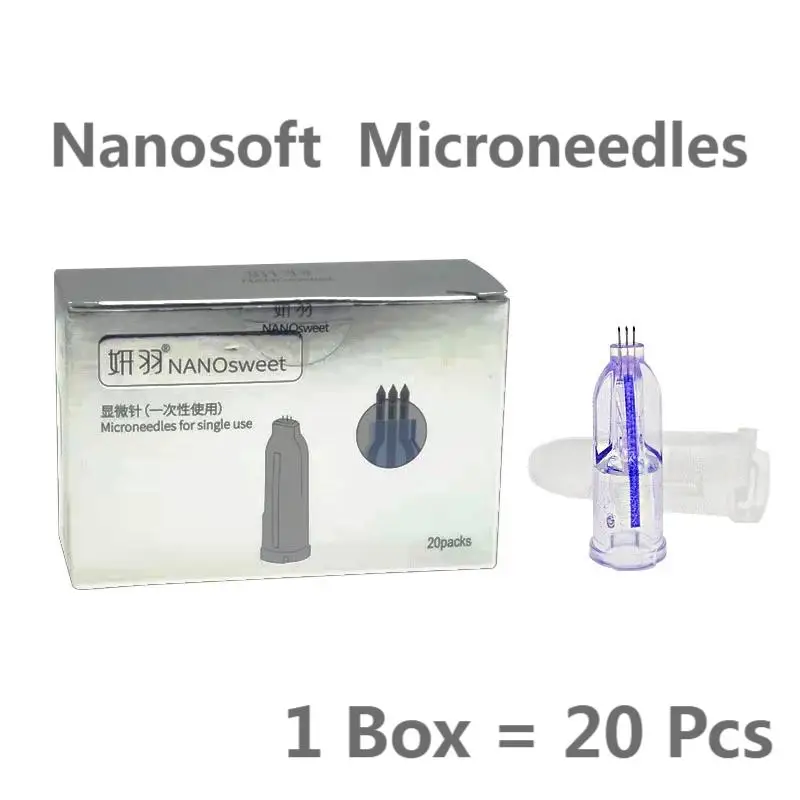 20pcs Nanosoft Microneedles 34G 1.5mm 1.2mm 1.0mm For Dermal Filler Hyaluronic Injection Lip Eyes and Neck Lines Skin Care Tools