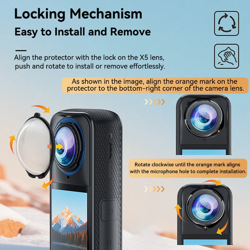 Фото Защитные ограждения для объектива Insta360 X5, вращающаяся защита от царапин, высококачественная защитная крышка для объектива для Insta360 X5, аксессуары для защиты №4