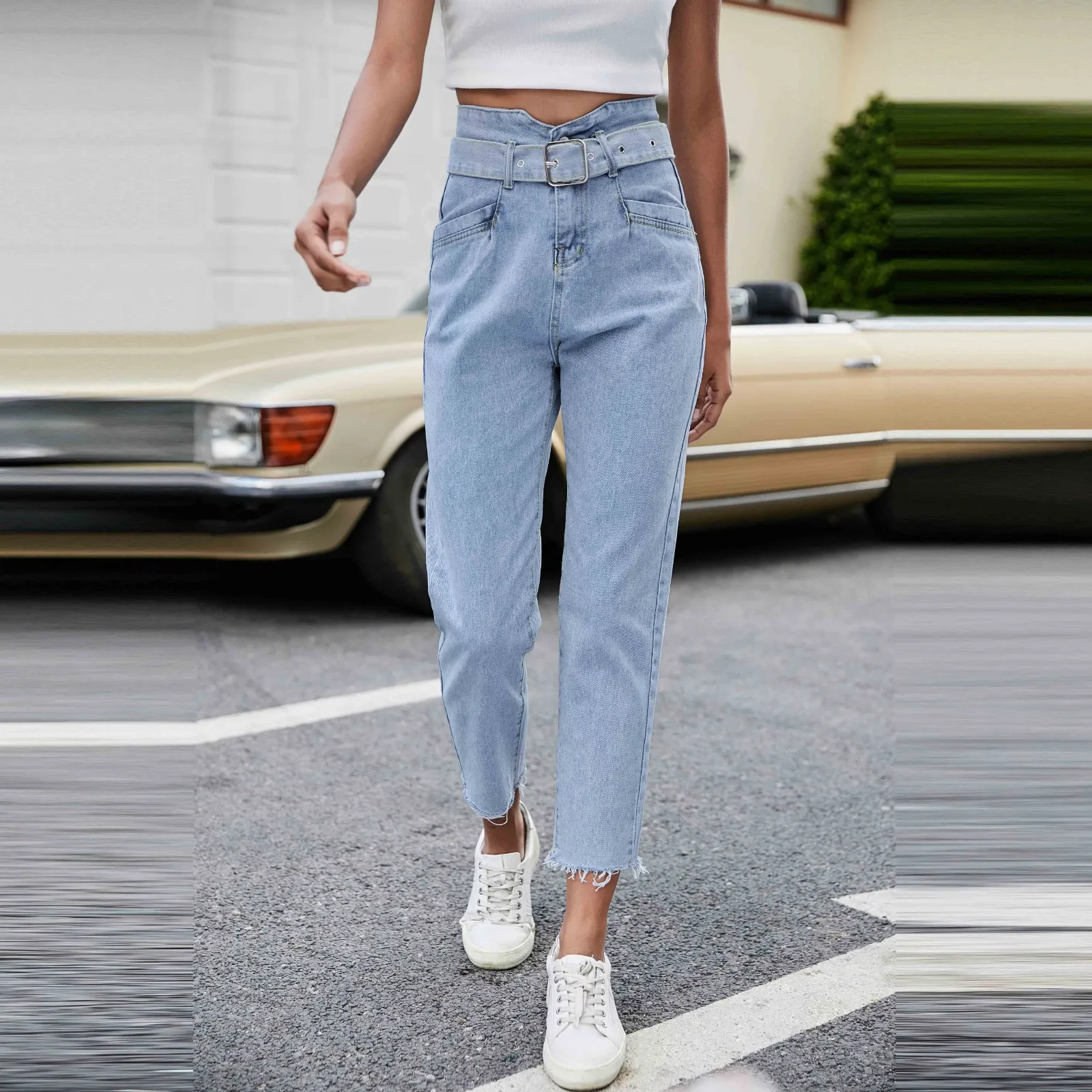 

Джинсы с кружевной отделкой, женские брюки в стиле пэчворк, джинсы-клеш с завышенной талией и нашивкой, женские длинные джинсовые пальто для...