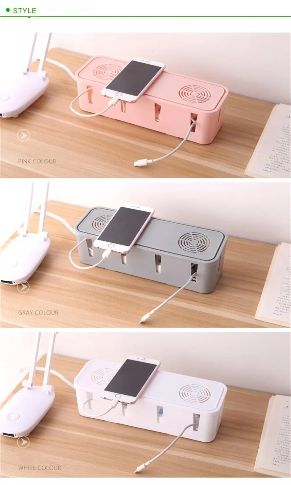 

Socket Storage Box Power Cord Finishing Bin Desktop Plug Wire Controller Fixed Cable Organizers Case Home Office Storage Basket