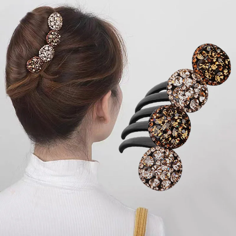 

1PC Exquisite Hair comb Women Hairpin Ladies Headwear Rhinestone Plastic Hair Styling Tool Fashion Hair Accessories