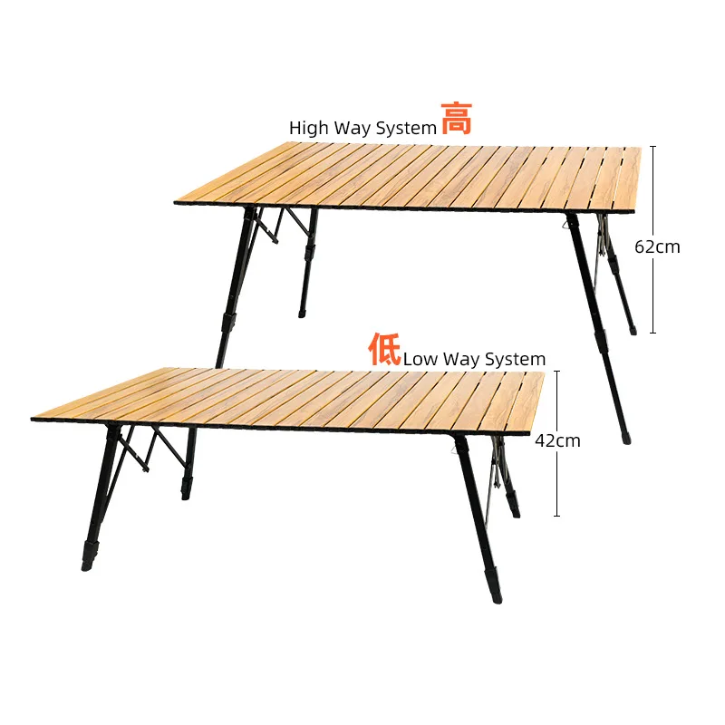Регулируемый уличный складной стол из алюминиевого сплава с куриными рулетами
